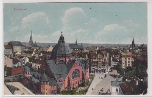 68452 Ak Dortmund Ansicht mit Synagoge um 1920