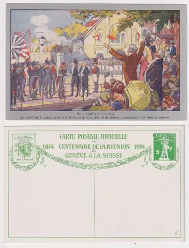 68941 Künstler Ak 100 Jahre Eintritt Genf Eidgenossenschaft Schweiz 1914