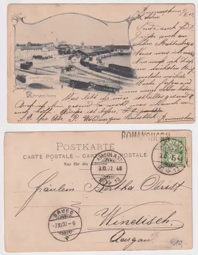 68835 Ak Romanshorn Schweiz Kirche, Schloss, Institut Zollikofer 1902