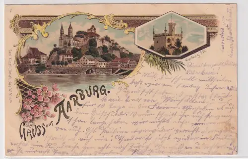 55900 Ak Lithografie Gruss aus Aarburg Schweiz 1900