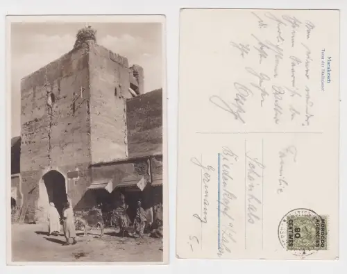 52775 Ak Marakesch Turm der Stadtmauer um 1920