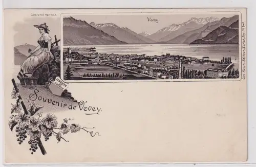 64882 Ak Souvenir de Vevey Schweiz um 1900