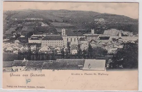35669 Ak Gruss aus Eichstätt Kloster u. Pfarrei St. Walburg 1903