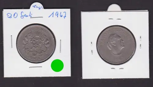 20 Senti Kupfer Nickel Münze Tonga 1967 ss (166781)