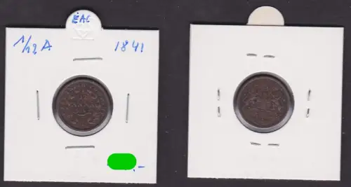 1/12 Anna Kupfer Münze East India Company 1841 ss (171998)