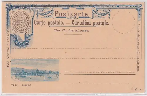 13455 Ganzsache Kantonale Gewerbeausstellung Zürich Schweiz 1894
