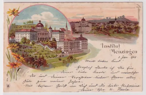 47763 Ak Lithografie Institut Menzingen Schweiz 1903