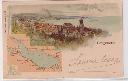 25666 Ak Lithografie Rorschach Bodensee Schweiz um 1900