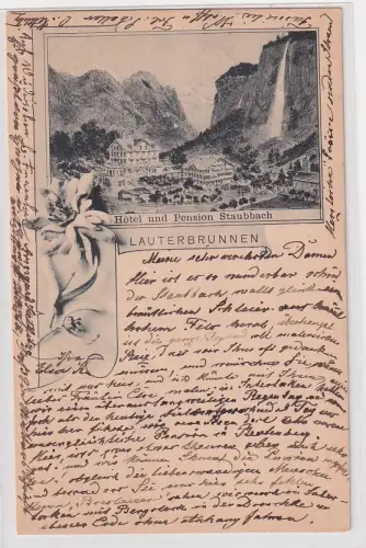26682 Ak Lauterbrunnen Schweiz Hotel und Pension Staubbach 1897