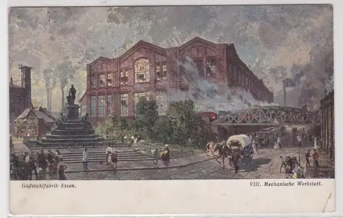 46155 Künstler Ak Essen Krupp Gußstahlfabrik VIII. Mechanische Werkstatt 1912