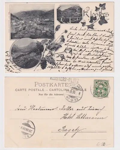 18851 Ak Klosters Schweiz 1899 mit Stationsstempel Klosters-Platz