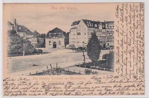 47798 Ak Das alte Leipzig: Das städtische Reithaus am Theaterplatz 1900