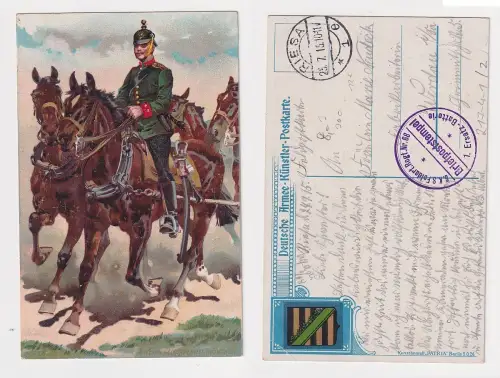 32861 Feldpost Ak Sächs. Feldartillerie Künstler Postkarte Anton Hoffmann 1915