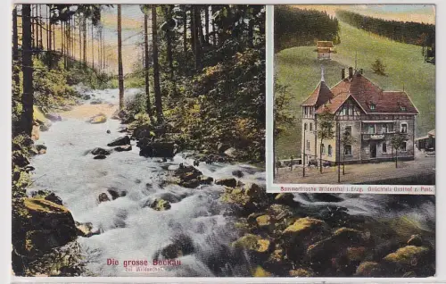 31738 Ak Sommerfrische Wildenthal Erzgebirge Gnüchtels Gasthof z. Post 1907
