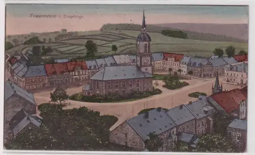 42902 Ak Frauenstein Erzgebirge Kirche Bahnpost 1922