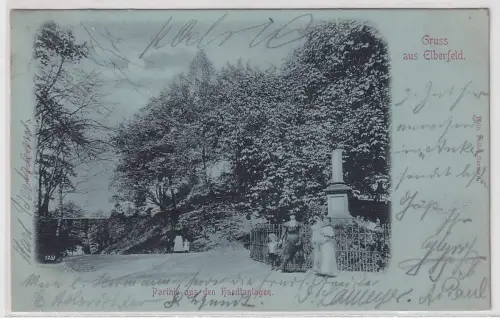 16614 Ak Gruss aus Elberfeld Parthie aus den Hardtanlagen 1899