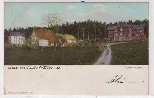 85282 Ak Gruss aus Johnsdorf bei Zittau in Sachsen Genesungshaus 1908