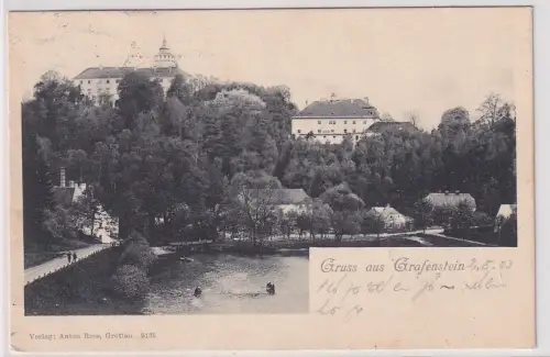 91118 Ak Gruss aus Grafenstein Grabštejn Niederschlesien 1903