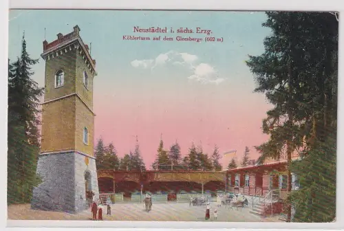 98597 Ak Neustädtel i. sächs. Erzg. Köhlerturm auf dem Gleesberge um 1920
