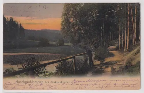 80201 Ak Hirschmühlenteich bei Markneukirchen 1909