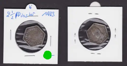 2 Piaster Silber Münze Ägypten Farouk I. 1944 ss (168235)