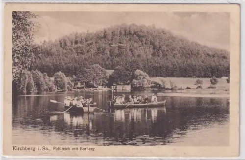 905500 Ak Kirchberg i. Sa. Pohlteich mit Borberg 1916