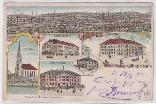 34660 Ak Lithographie Gruß aus der Wachtschenke Neugersdorf in Sachsen 1900
