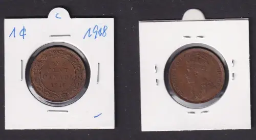 1 Cent Kupfer Münze Kanada Canada 1918 ss+ (167610)