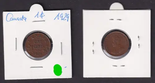 1 Cent Kupfer Münze Kanada Canada George V. 1929 ss+ (167438)