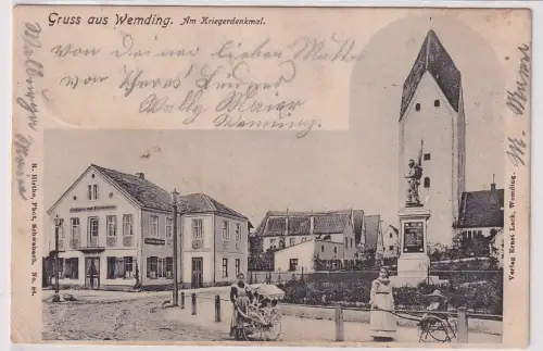 98716 Ak Gruß aus Wemding am Kriegerdenkmal 1904