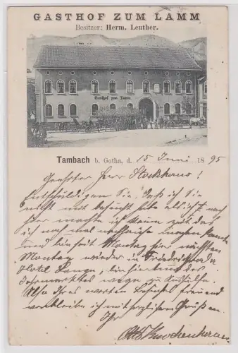 98260 Vorläufer Ak Tambach bei Gotha Gasthof zum Lamm 1895