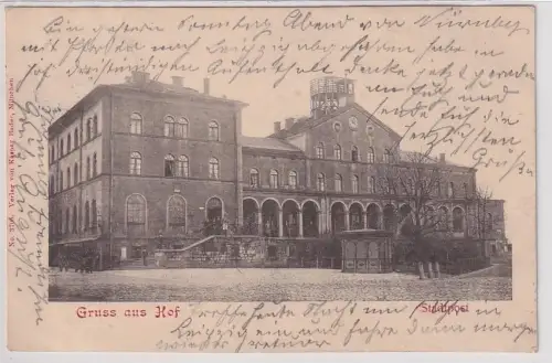 907149 Ak Gruß aus Hof Stadtpost 1901