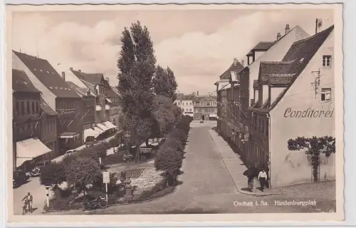 906228 Feldpost Ak Oschatz in Sachsen Hindenburgplatz mit Conditorei 1939