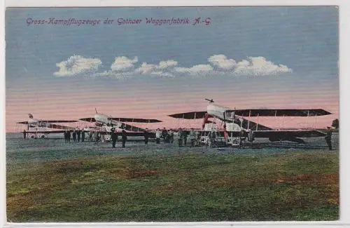 88559 Feldpost Ak Gross-Kampfflugzeuge der Gothaer Waggonfabrik A.G. 1918