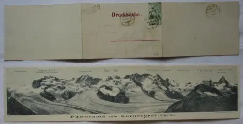 905537 3fach Klapp Ak Panorama vom Gornergrat Schweiz 1900