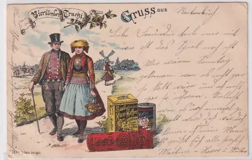 95692 Reklame Ak Gruß aus Hamburg Vierländer Tracht 1904