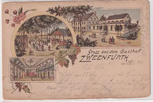 97369 Ak Lithographie Gruß aus dem Gasthof Zweenfurth 1903