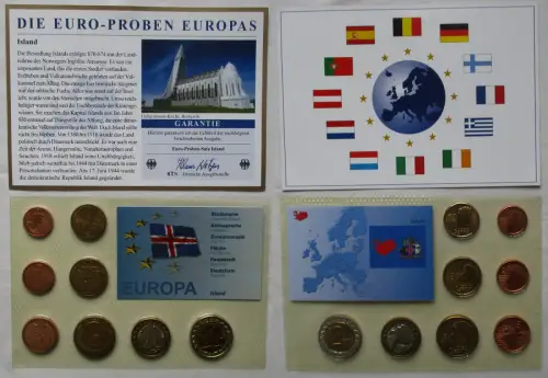 Island 2004 Euro Proben Kursmünzensatz im Blister + Zertifikat KMS € (148052)