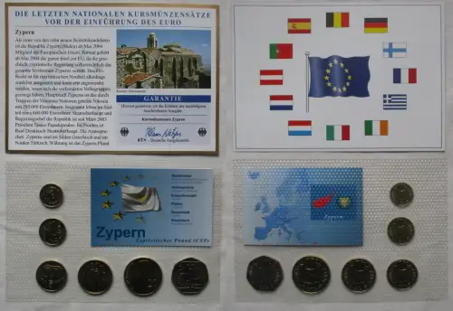 KMS Kursmünzensätze Zypern letzte Umlaufmünzen in 1-50 Lira (150623)