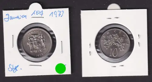 10 Cents Kupfer Nickel Münze Jamaika Jamaica Elisabeth II 1973 Stgl. (172104)