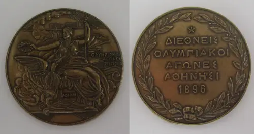 Bronzemedaille Gedenken an Olympiade Athen 1896 spätere Prägung (159141)