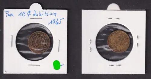 10 Centavos Messing Münze Peru 1965 ss (171926)