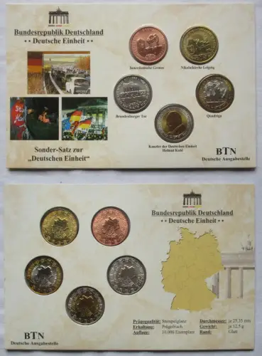 BRD Sonder-Satz zur "Deutschen Einheit" mit 5 Medaillen + Zertifikat (156336)
