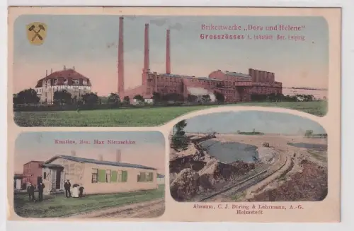 53272 Mehrbild Ak Grosszössen bei Lobstädt Brikettwerke "Dora und Helene" 1918