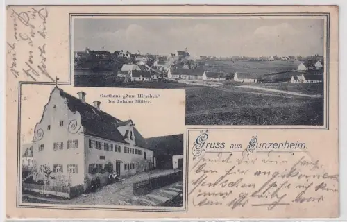 49965 Mehrbild Ak Gruß aus Gunzenheim Gasthaus "Zum Hirschen" 1906