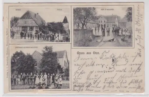 01038 Mehrbild Ak Gruß aus Otze Gasthaus, Schule, Kirche usw. 1904