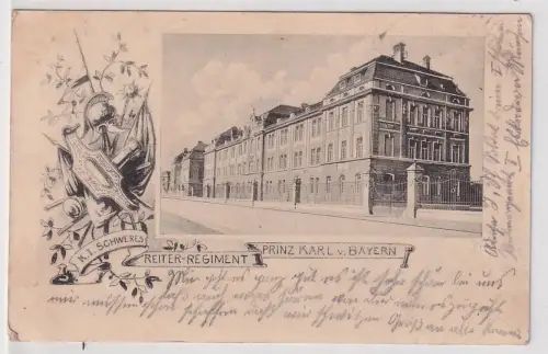 39557 Ak München K.I.schweres Reiter-Regiment Prinz Karl von Bayern 1902