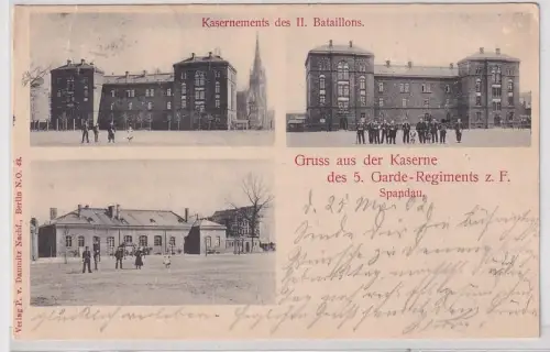 69383 Mehrbild Ak Gruß aus der Kaserne des 5.Garde Regiments z.F. Spandau 1902