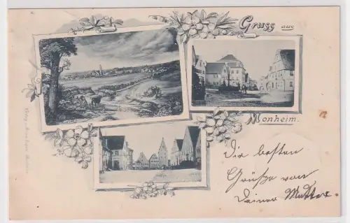 12345 Mehrbild Ak Gruß aus Monheim Ortsansichten 1900