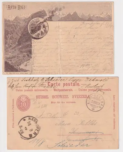 35180 Ganzsachen Ak Arth Rigi Schweiz 1889